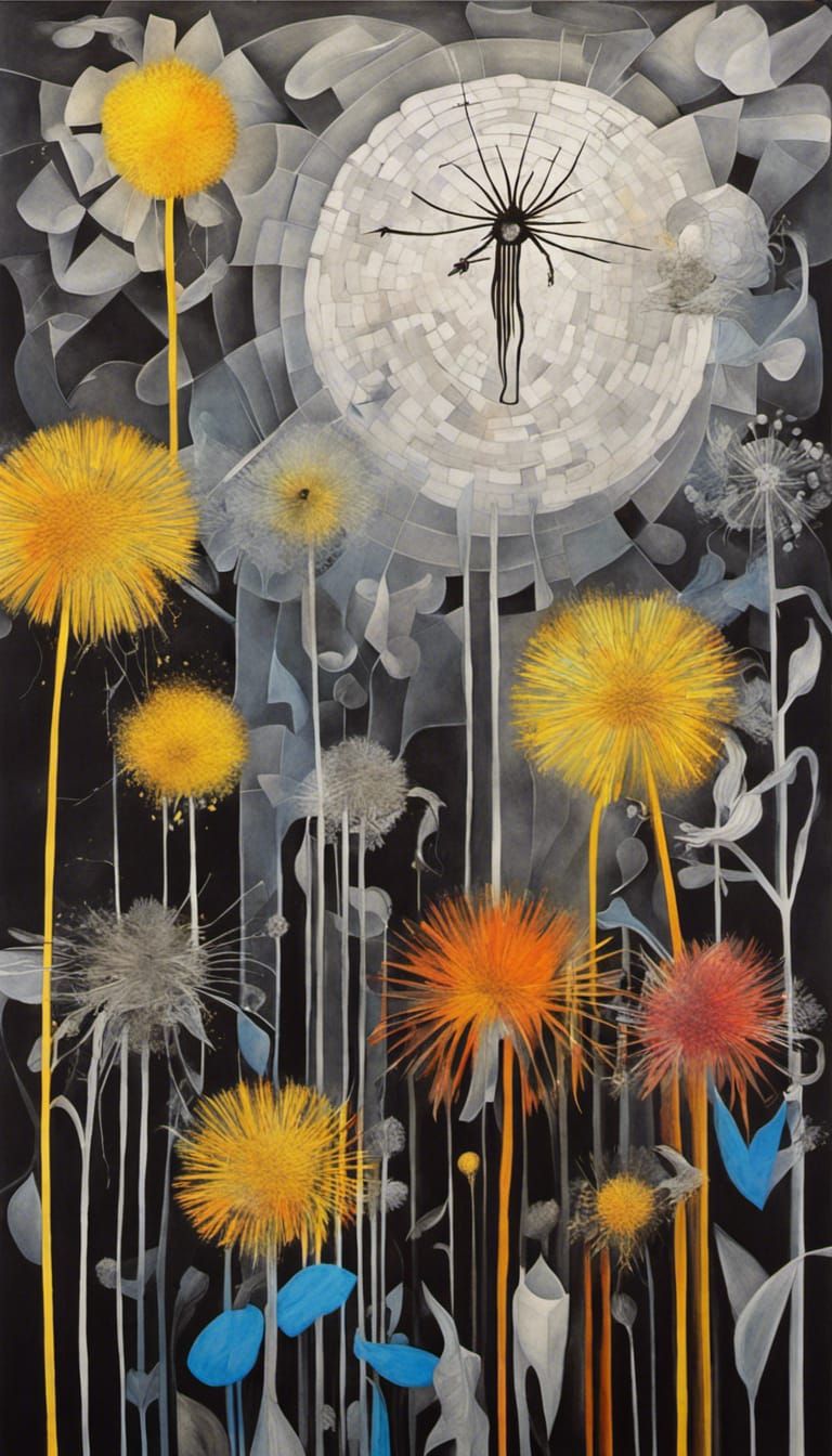 Million Dandelion Dreamscape, winged  skeleton fairies, Tim ...