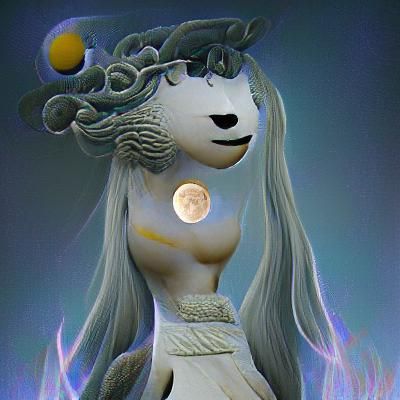 Mystical Lunar Goddess of Ethereal Beauty