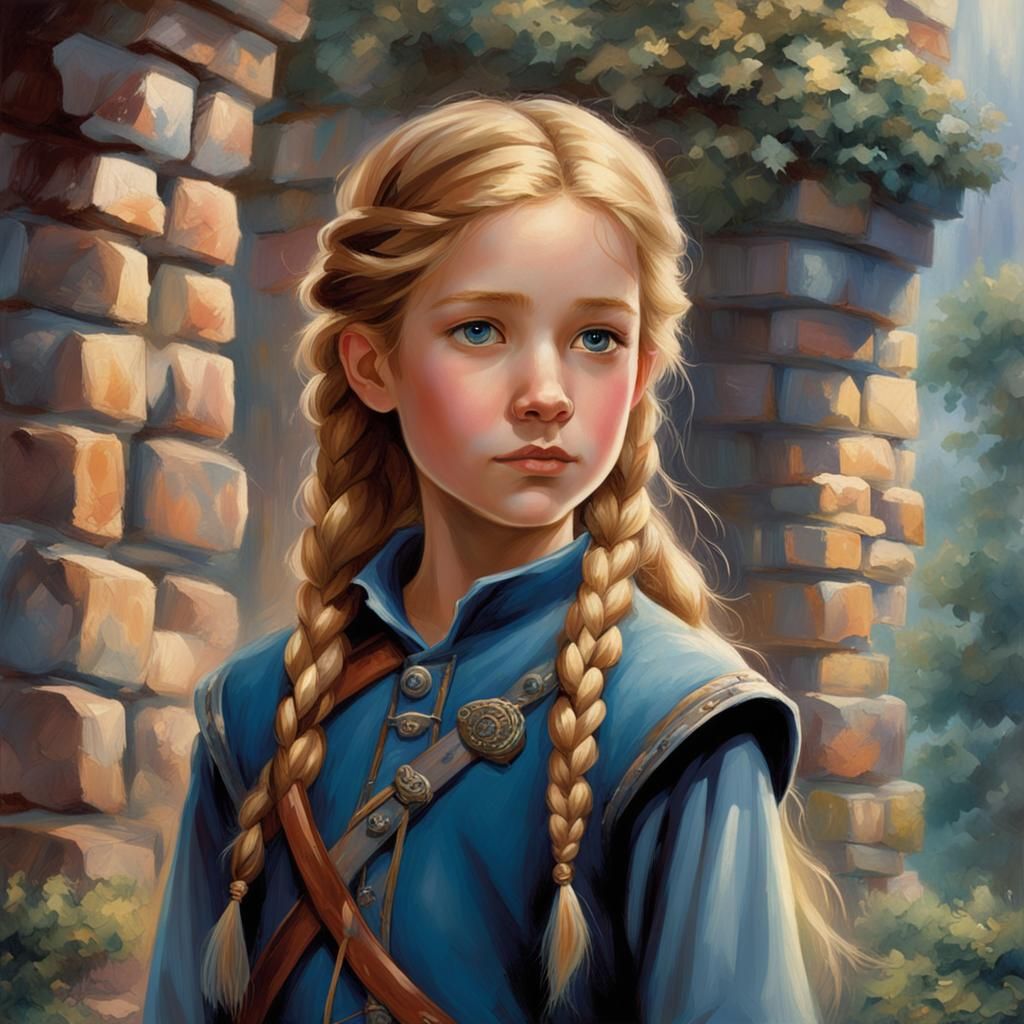 Ethereal Fantasy Portrait: Girl in Guard Tower