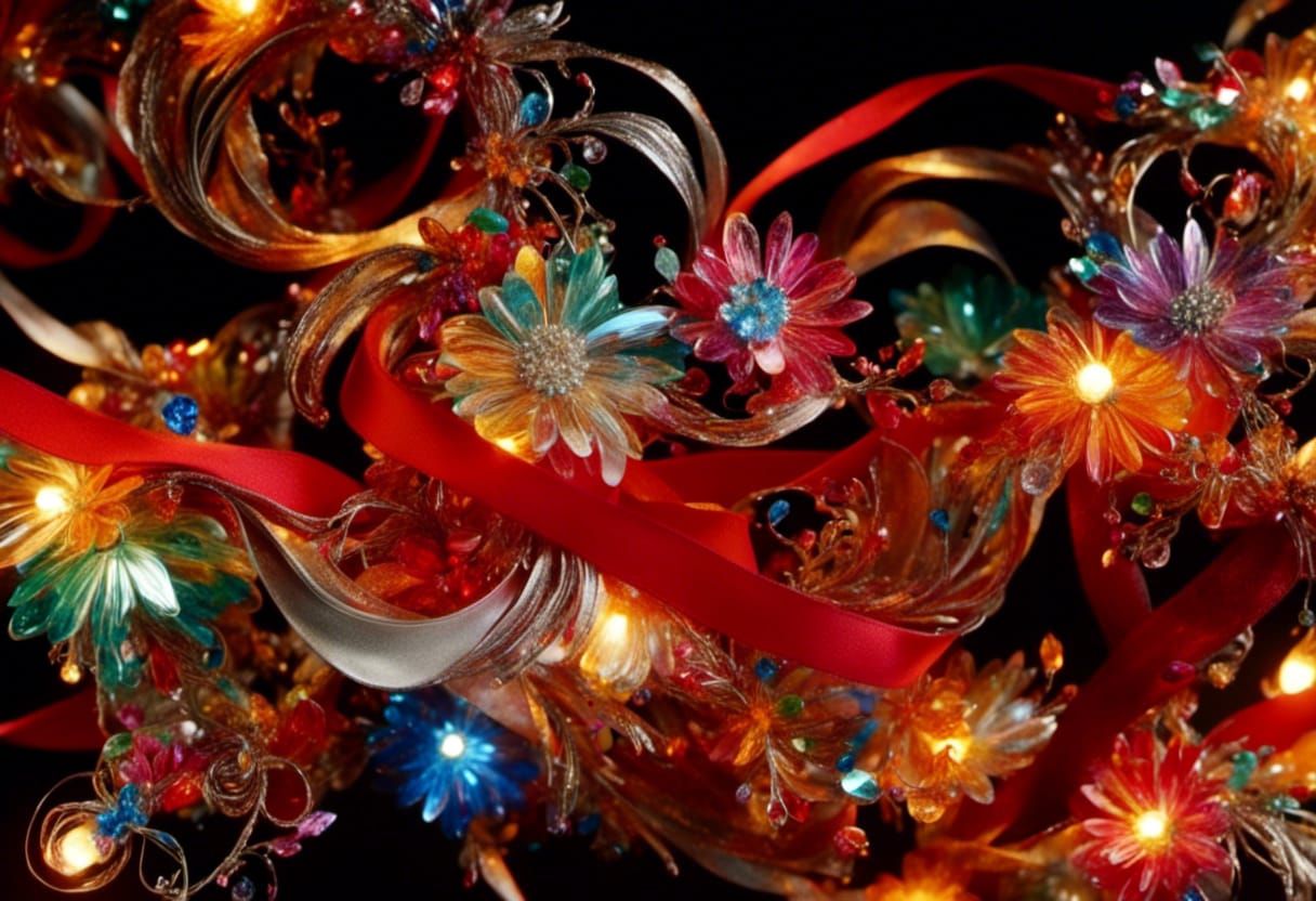 Crystal Christmas Ribbons Decoration