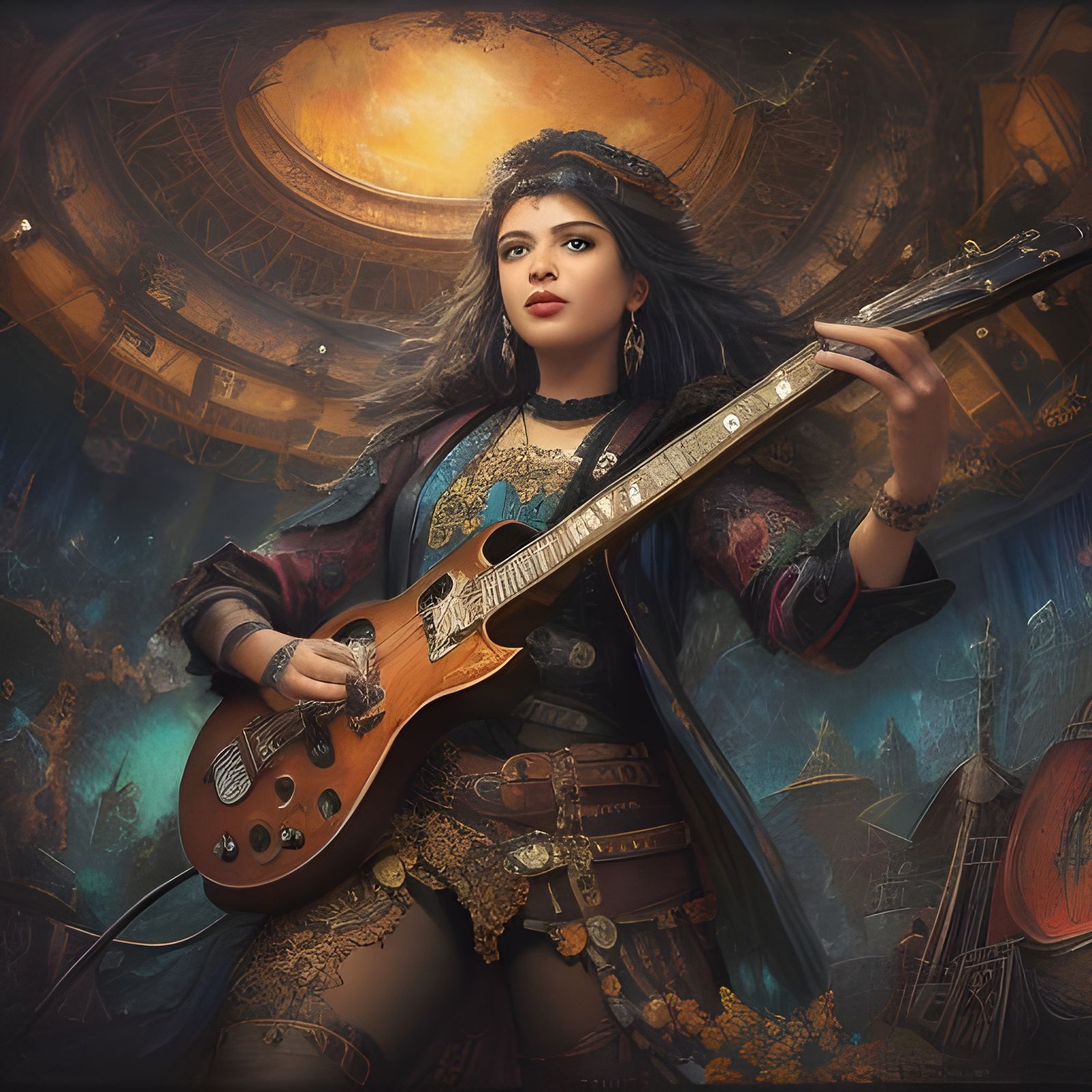Rock and Roll Star on Stage: Digital Art
