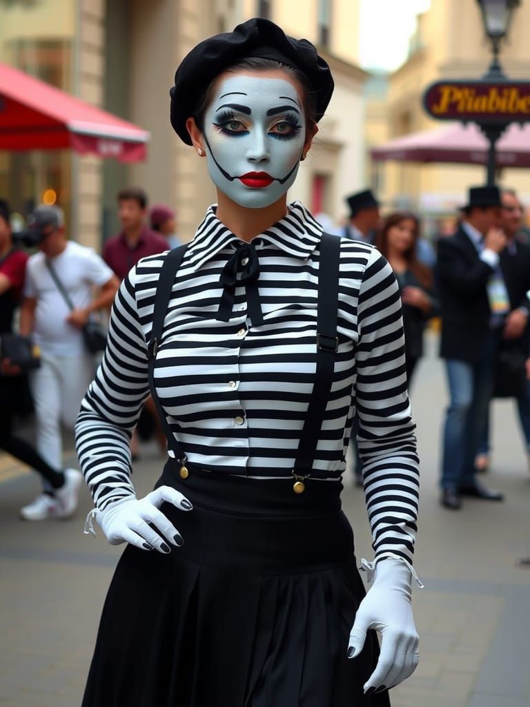 French Mime woman