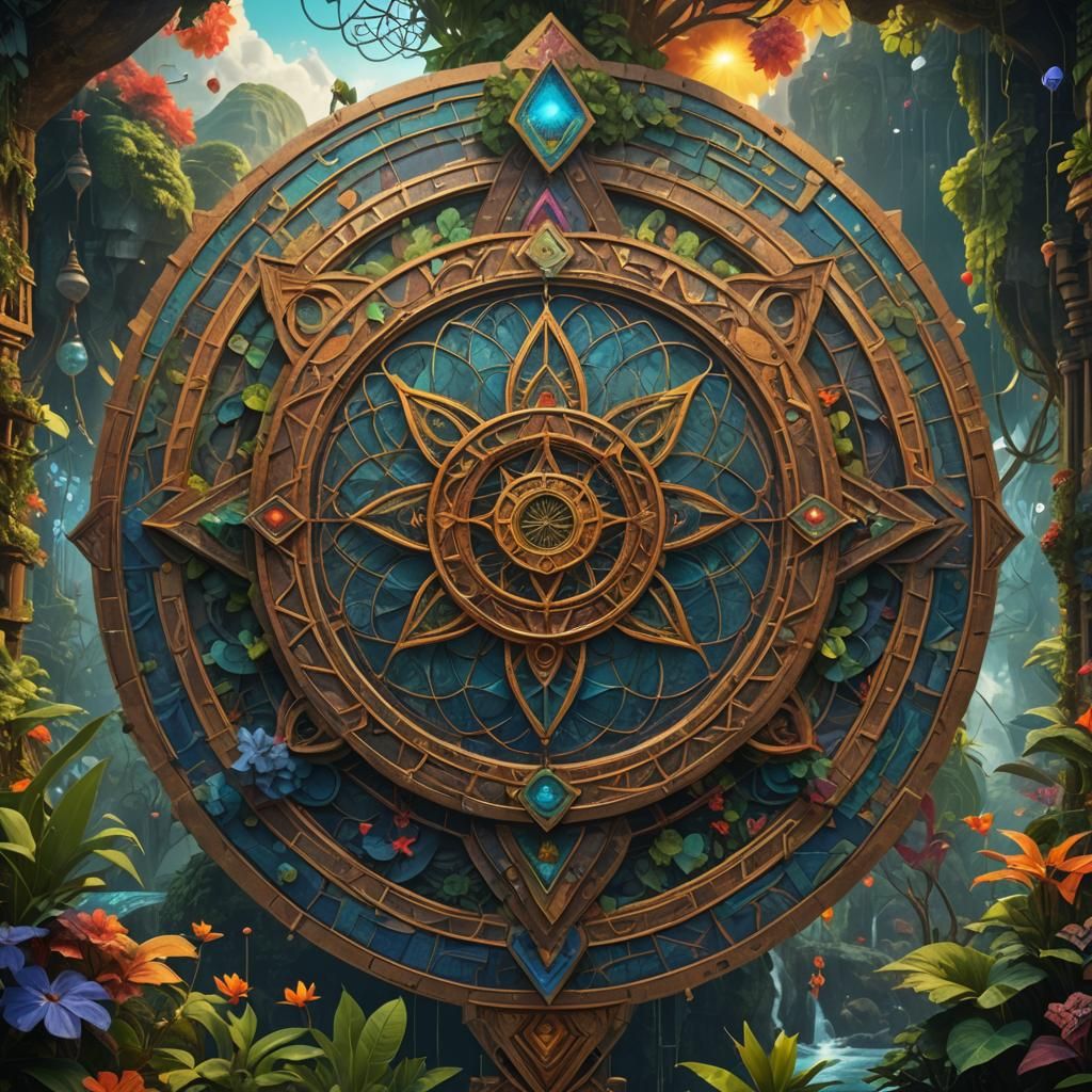 Sacred Geometry in Gauguin Style Painting