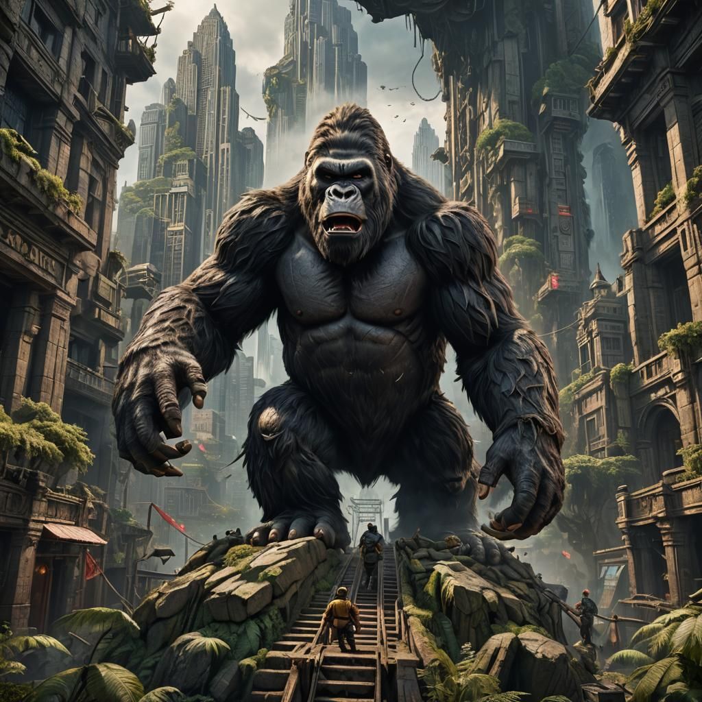 Detailed King Kong Matte Painting in 8K