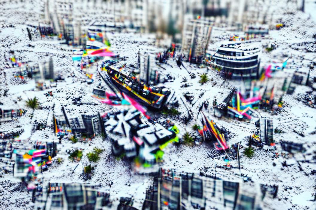 Neon Snow in Black and White Art Deco