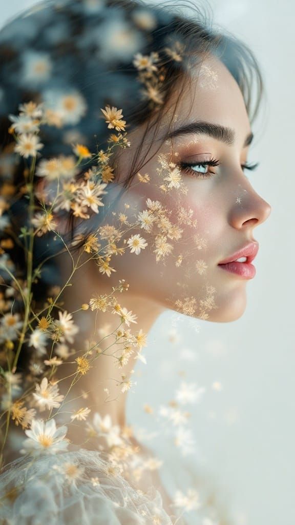 Dreamy Portrait of a Young Woman in Soft Pastel Tones