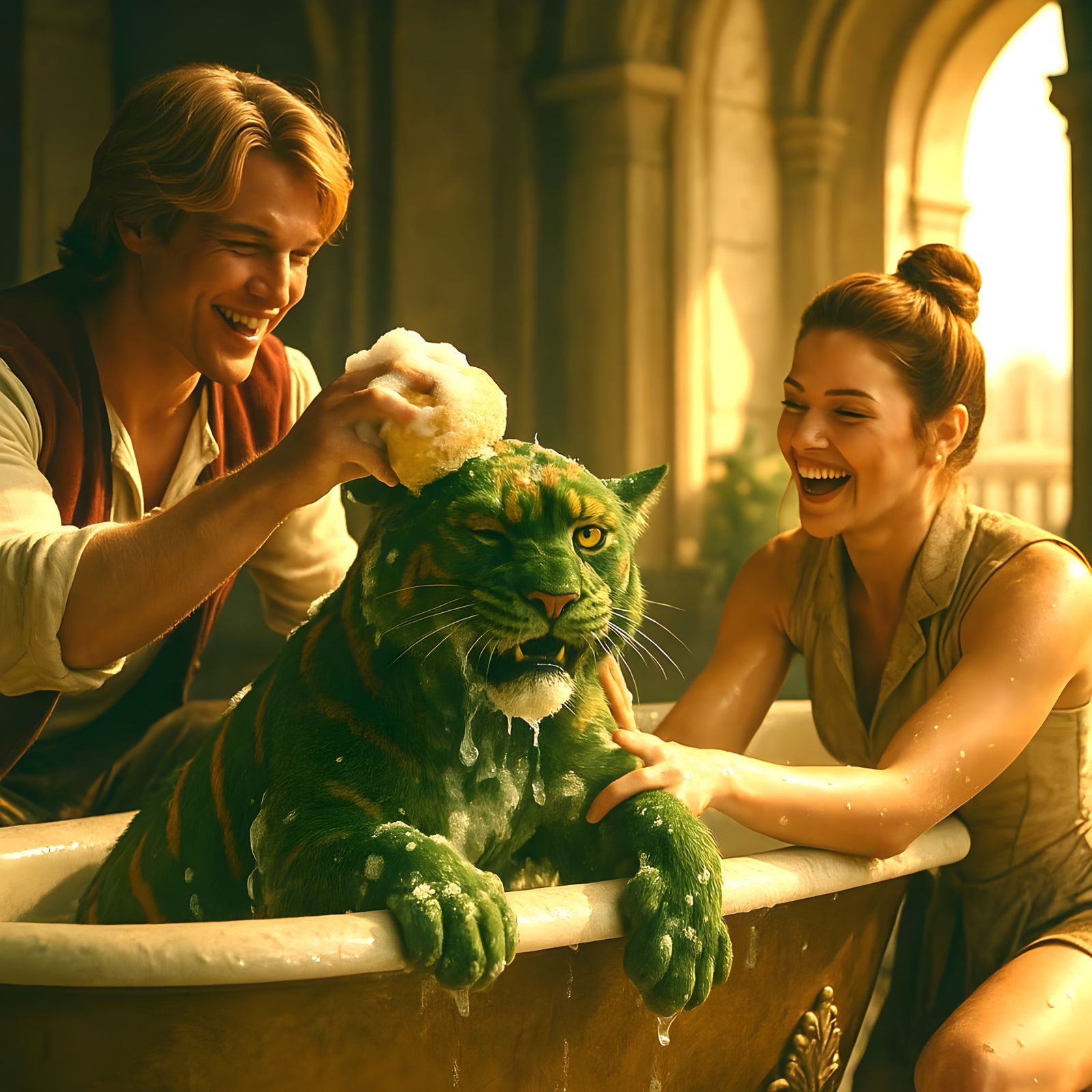 Cringer's Bath Time: A Cinematic Palace Scene