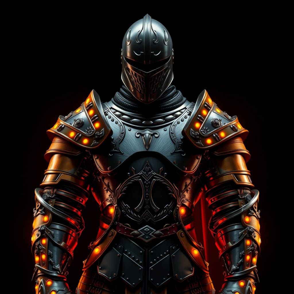 Ominous Knight in Detailed Armor