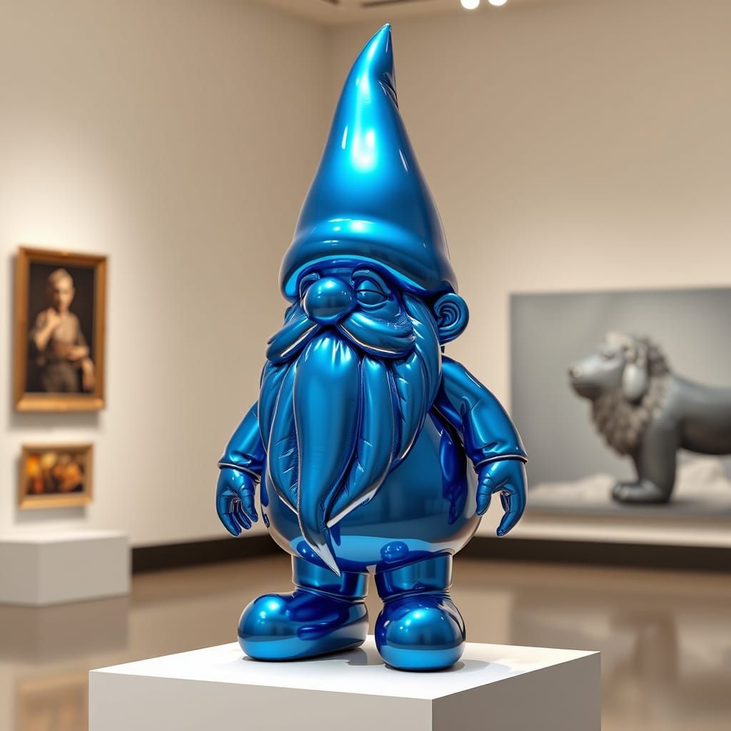 Balloon Gnome Sculpture in Pop Art Style