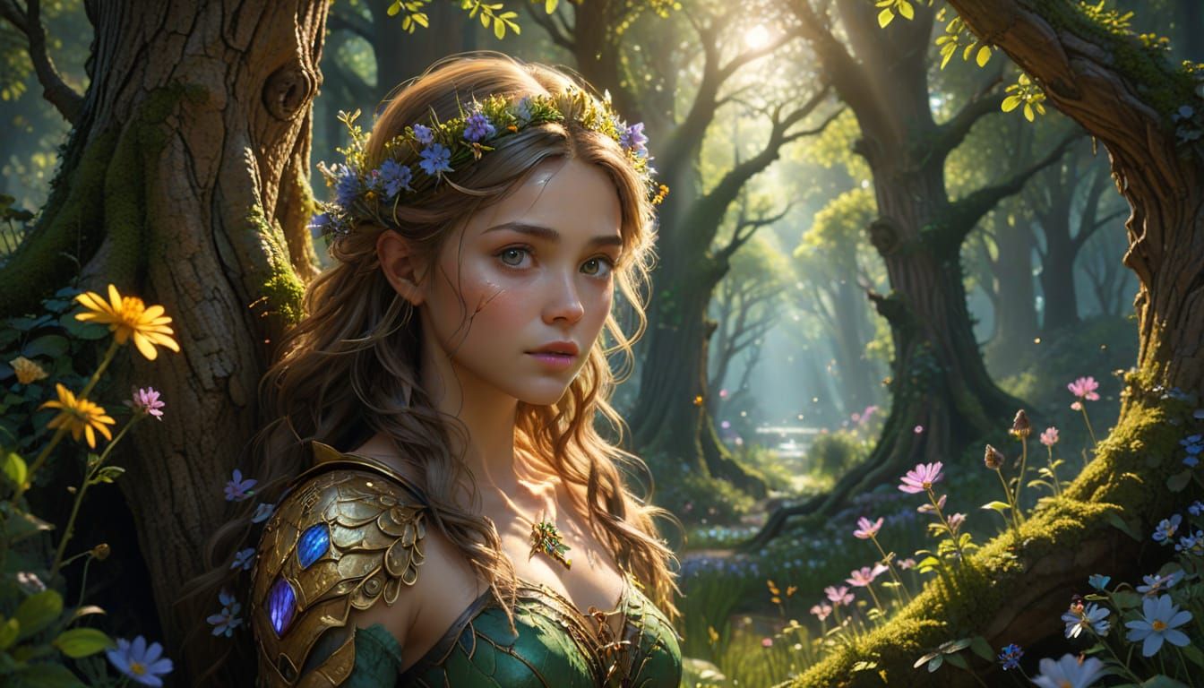 Forest Princess Emerges in a Hidden Grove