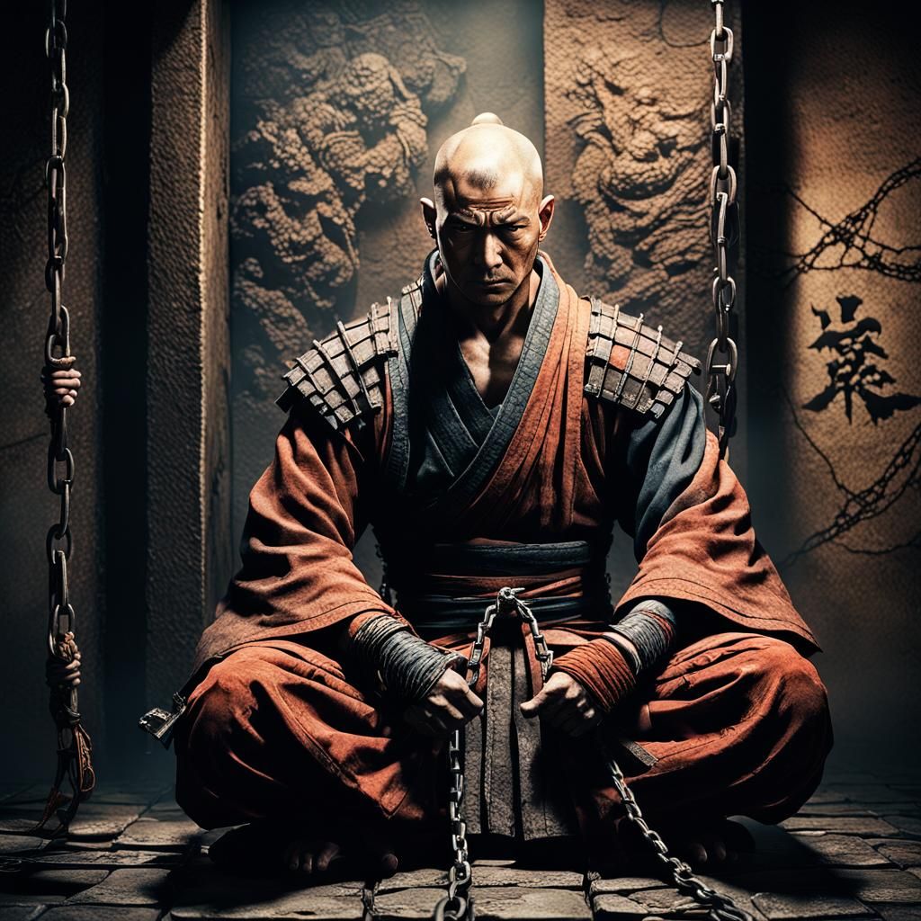 Sekiro-Style Monk Chained in Castle Basement