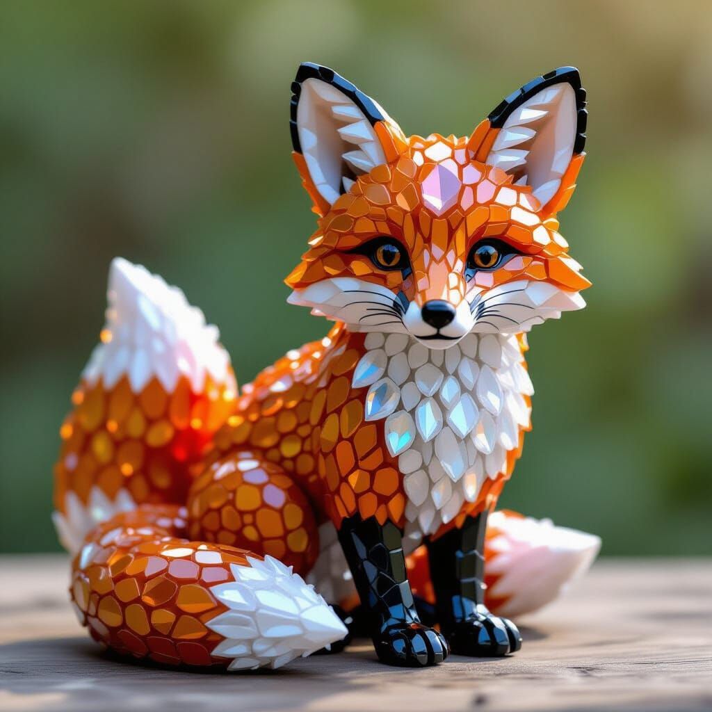 Crystalline Fox: A Sparkling AI Creation