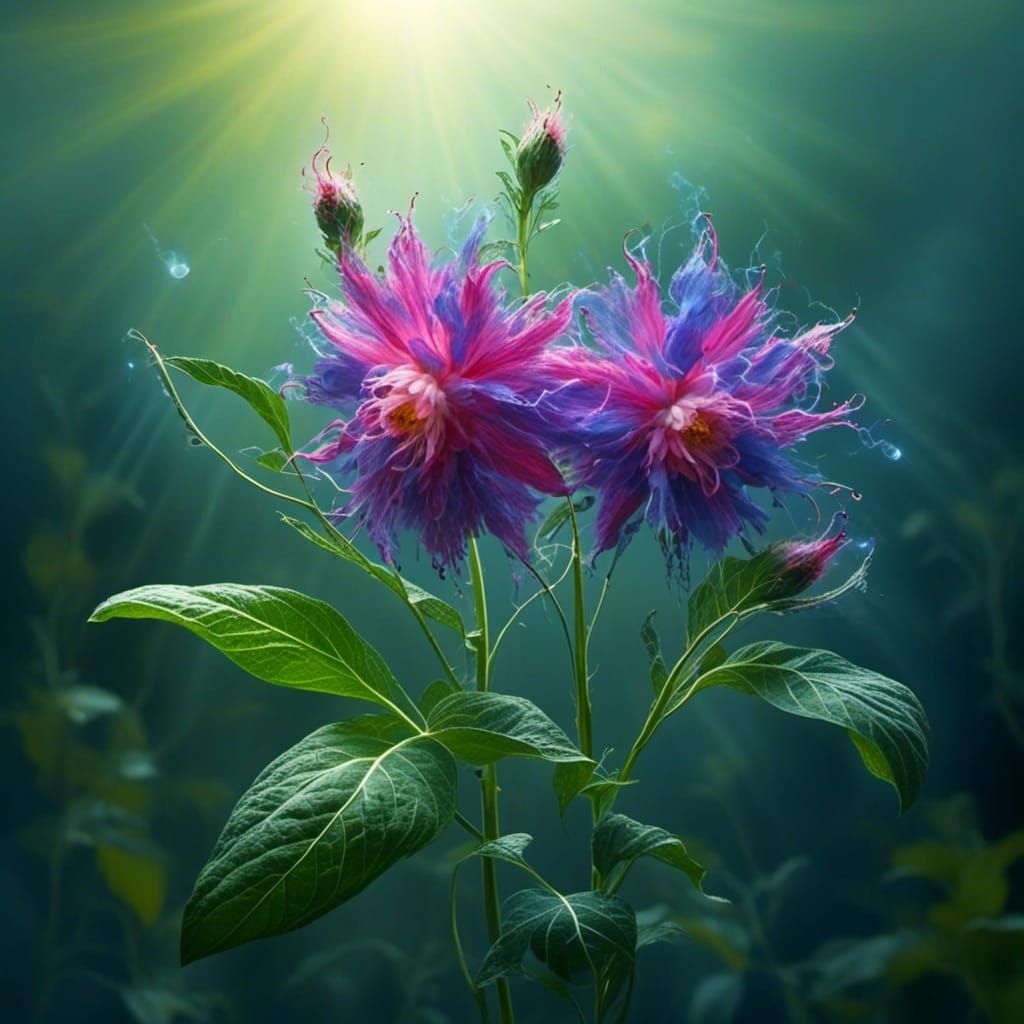 Elegant Flower with Leaves on Stem