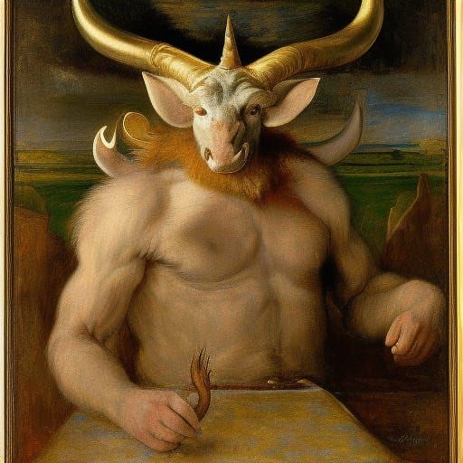 Fantastic Horned Creature Teaching Morality