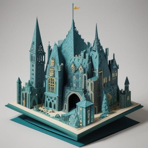 Papercraft Diorama City with Whimsical Character