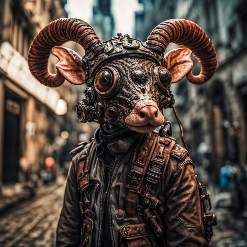 Whimsical Axolotl-Humanoid Smuggler in Labyrinthine Bismuth ...