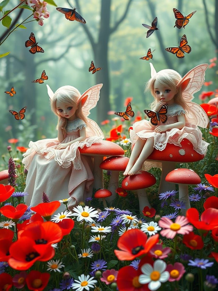 🌳🍃🦋🍃🧝🏻‍♀️🤍Elves In A Forest🤍🧝🏻‍♀️🍃🍄🍃🌳