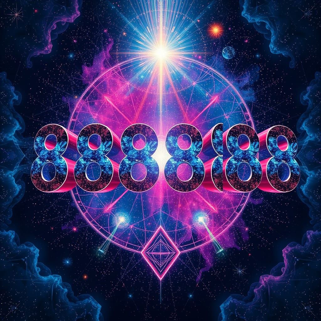 Astral Cosmic Hologram in Vibrant Mixed Media