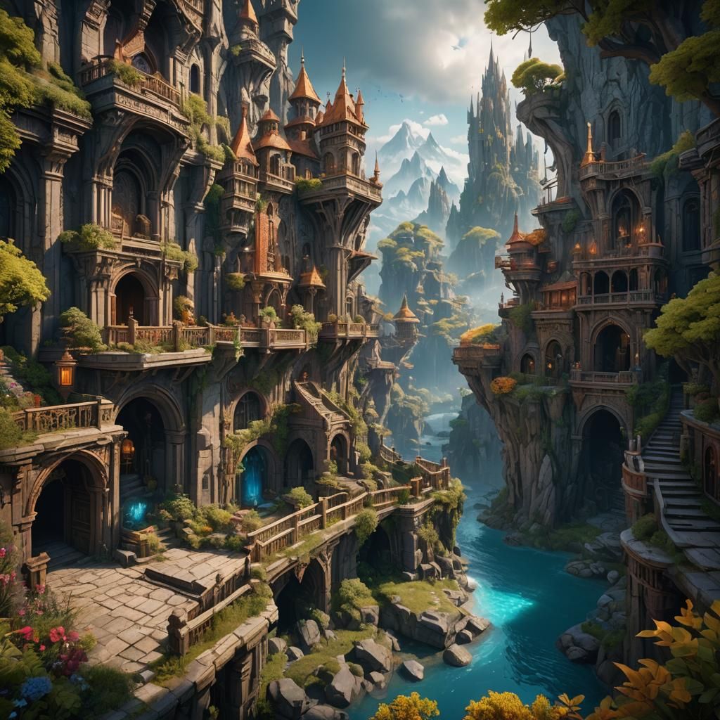 Fantastical Matte Painting in Deep Color
