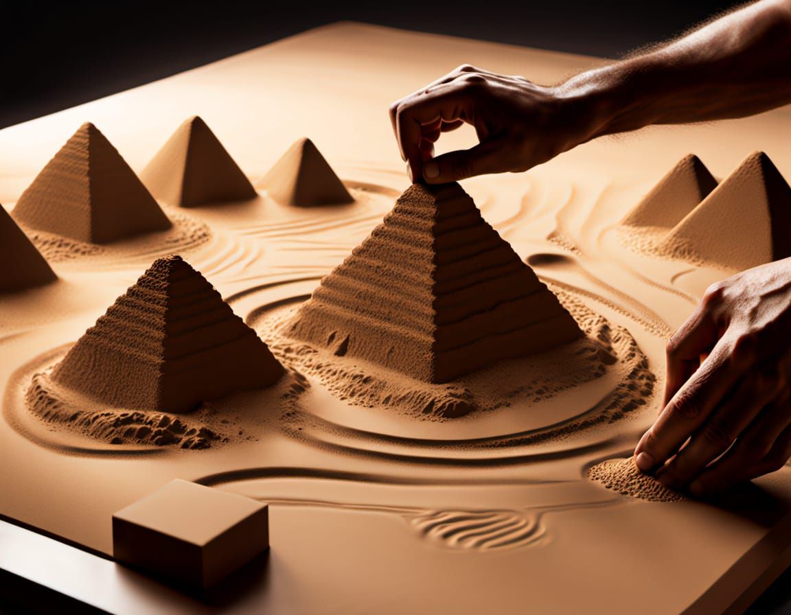Man Creates Egyptian Silhouettes with Sand Art