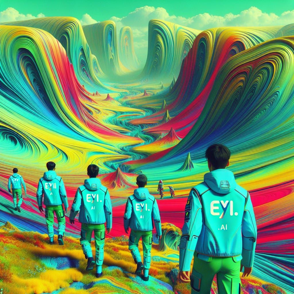 Intrepid Explorers in an Alien Green Landscape