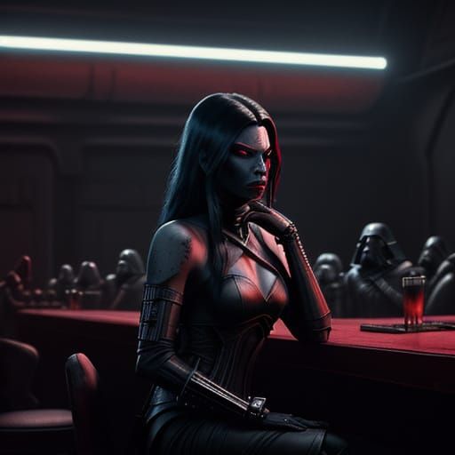 Sith Lord in a Smoky Mos Eisley Cantina