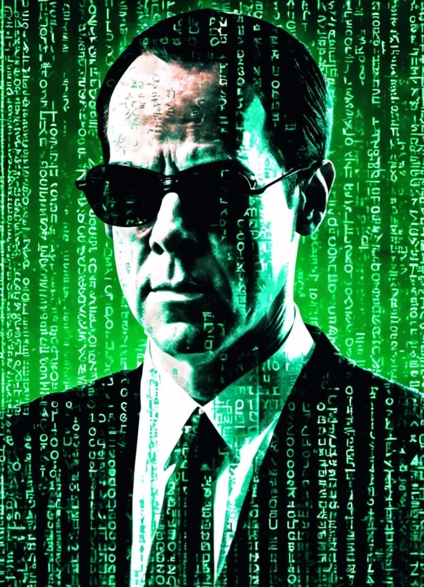 Matrix-Style Portrait in Binary Code Starscape