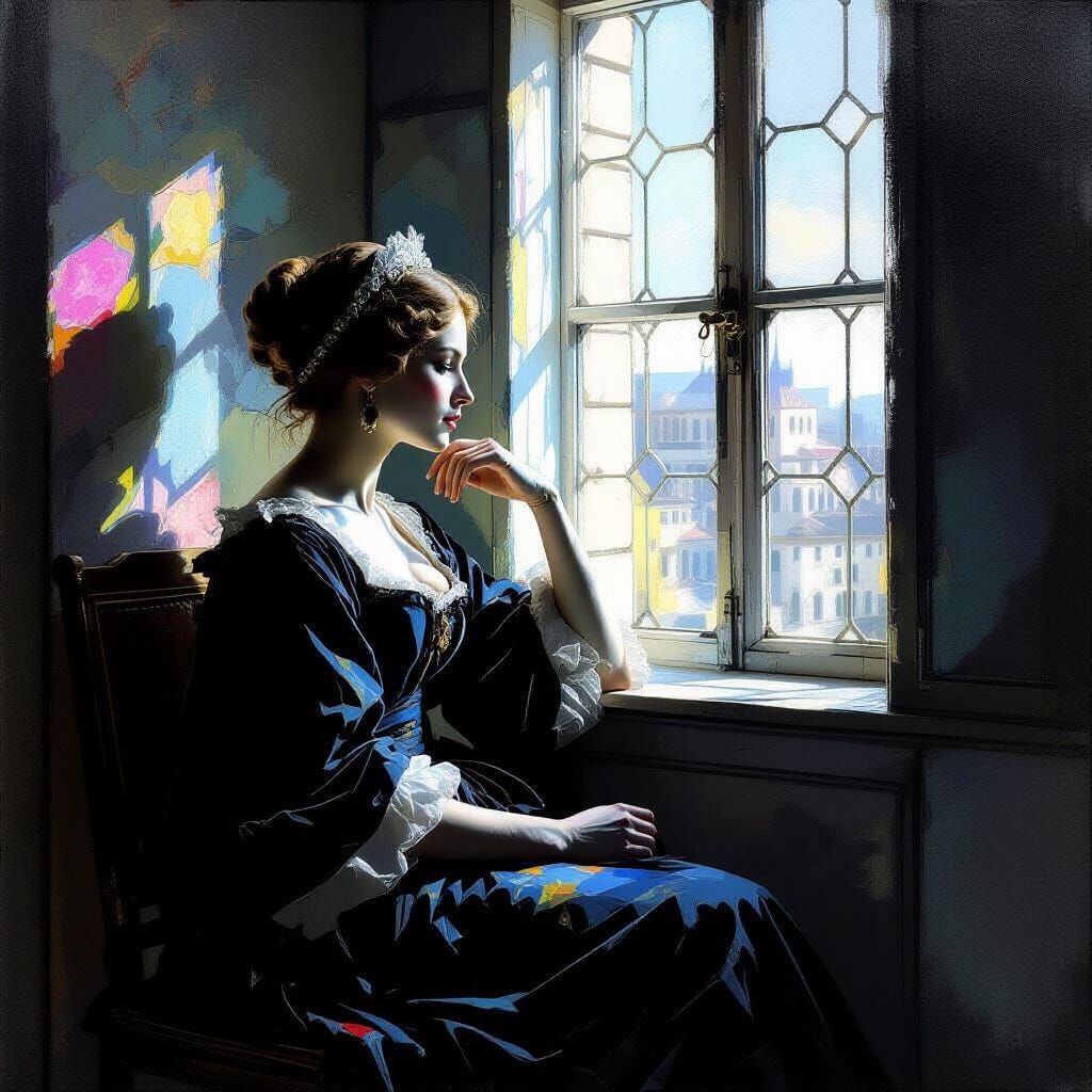 Alien Noblewoman Portrait in Renaissance Style