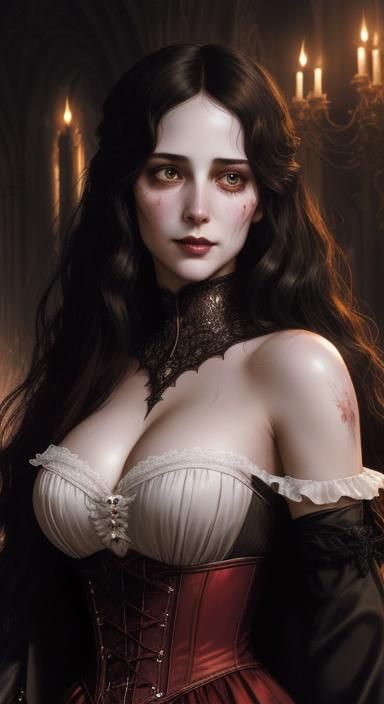 Gothic Romance: Scarred Man and Smiling Woman