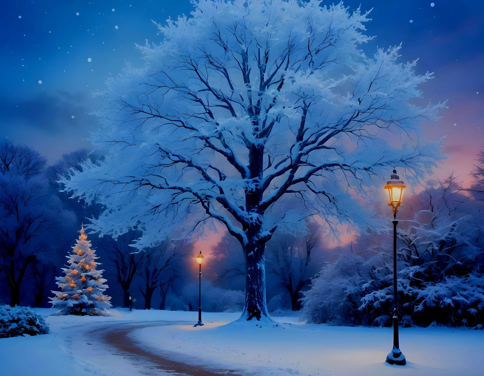 Winter Wonderland in Vintage Postcard Style