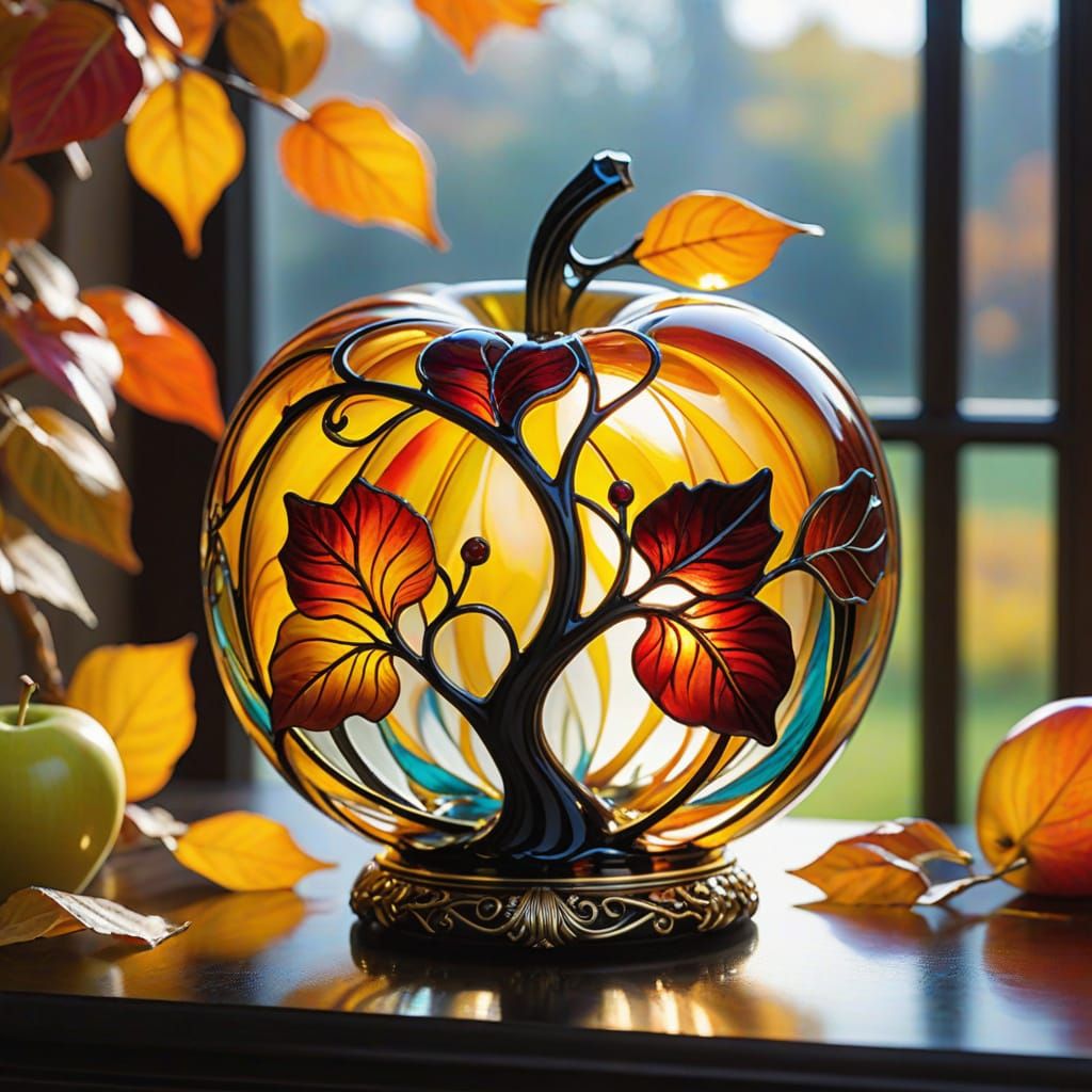 marble glass apple