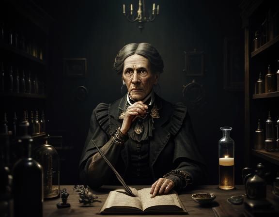 Victorian Anatomist in Candlelit Laboratory