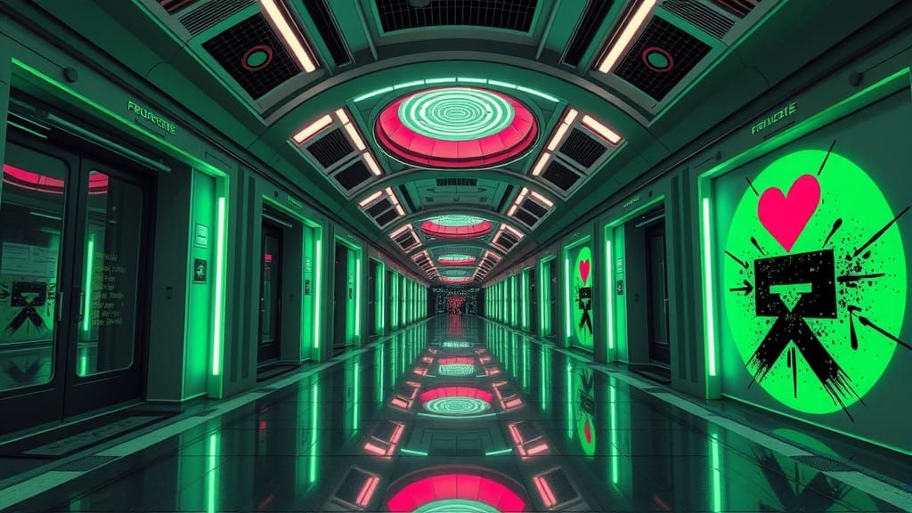 Utopian Future Metro in Frutiger Metro Aesthetic