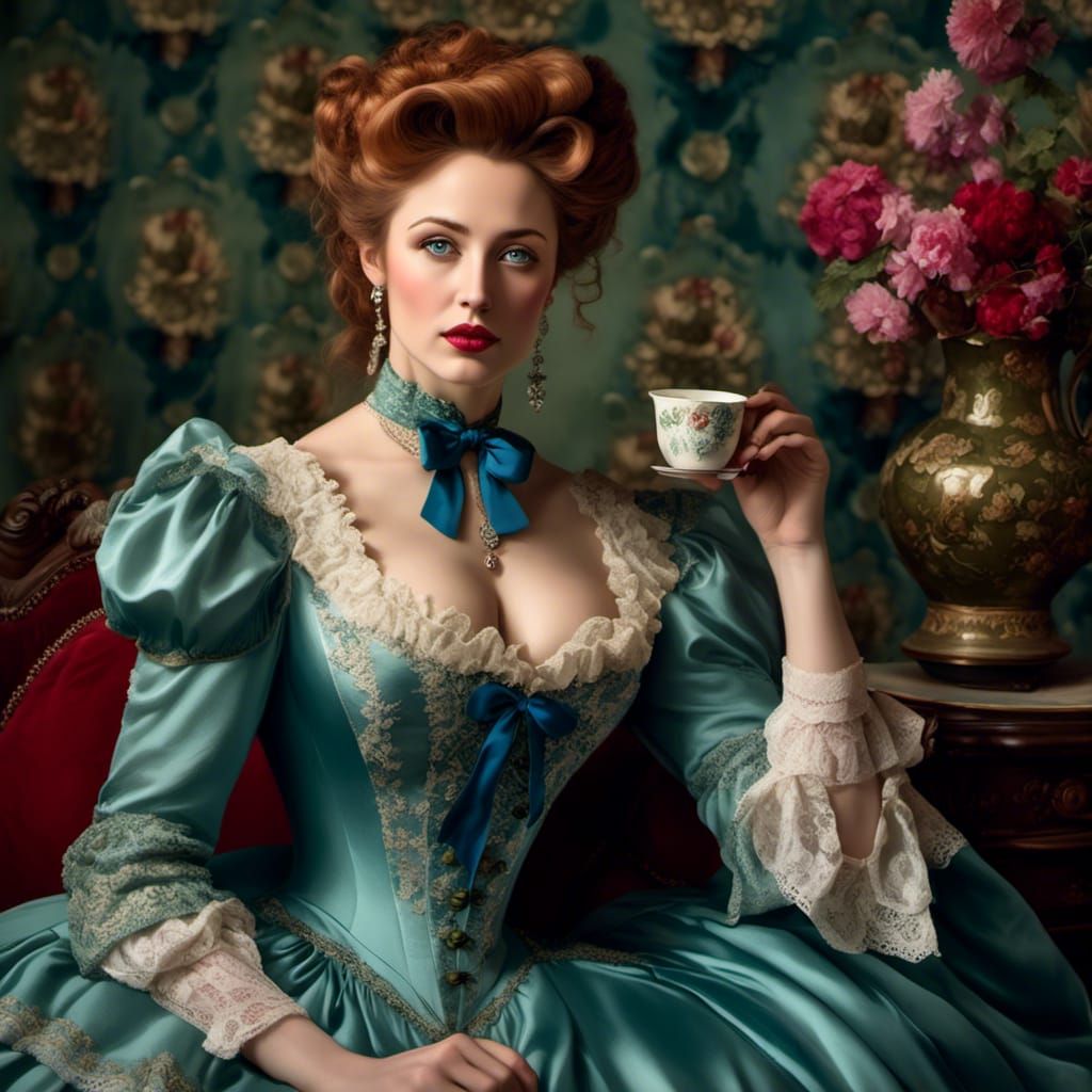 "<lora:Victorian Modesty:1.0> half body portrait Beautiful V...