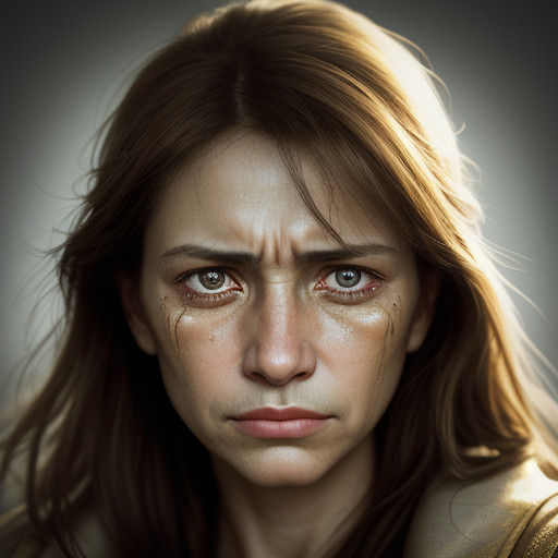 Luxury Despair: Close-up Portrait in Warm, Vibrant Colors