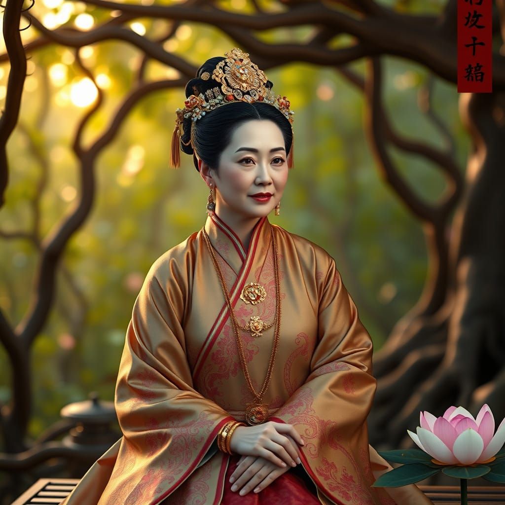 Historical Chinese Empress in Hyper-Realistic Traditional At...