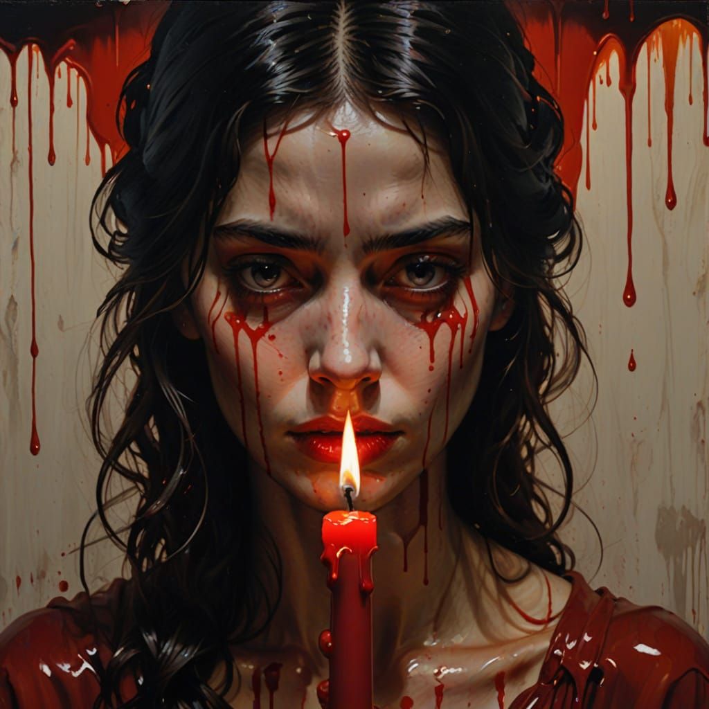 Dystopian Candlelit Portrait in Caravaggio Style