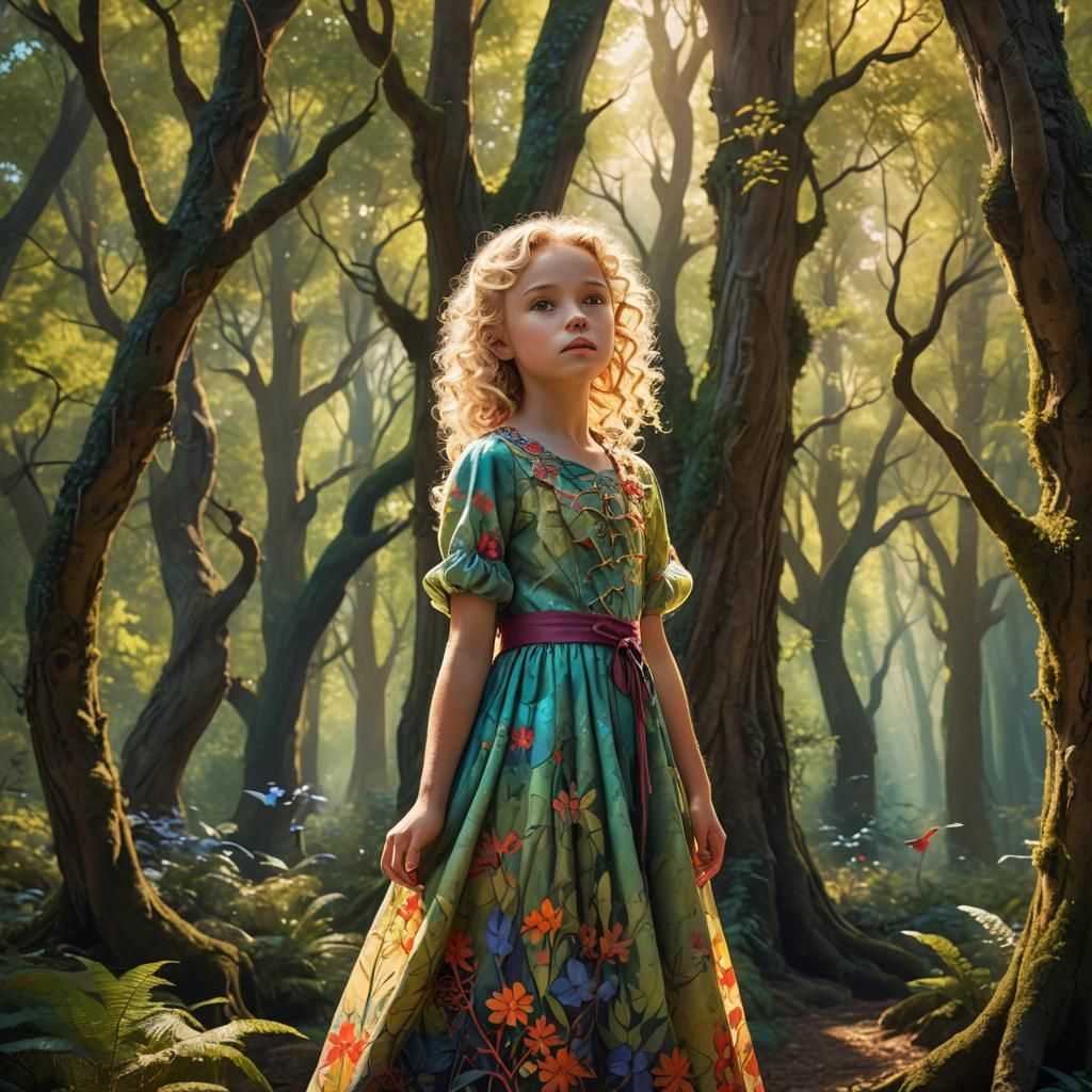 Enchanting Forest Scene: Whimsical Fantasy Matte Painting