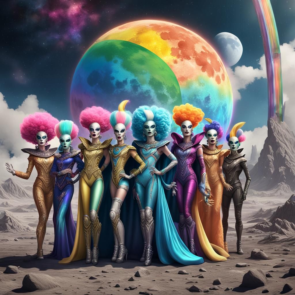Extraterrestrial Gay Pride Celebration on the Moon