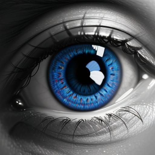 Hyper-Realistic Human Iris in Macro Photography