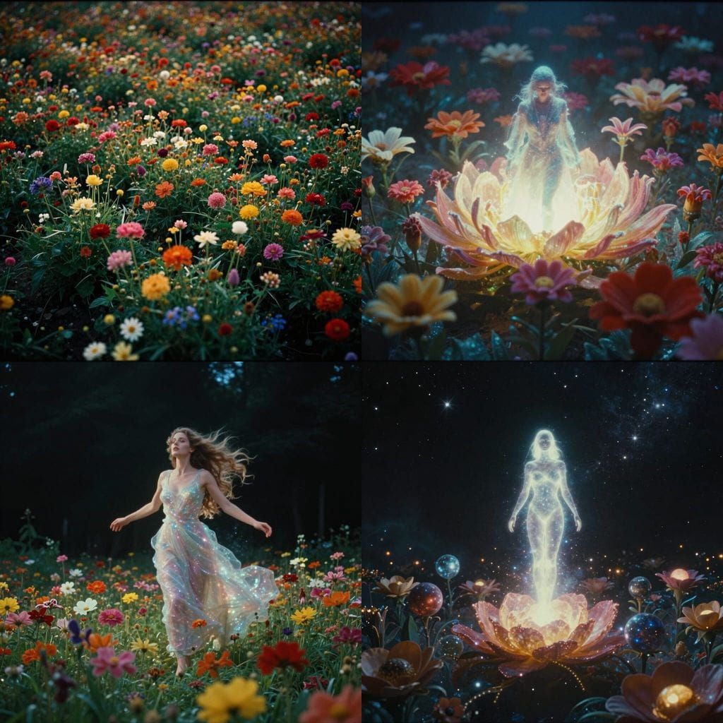 Astral Projection Flower Bed in Cinematic Style