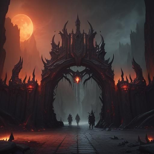 Detailed Gates of Hell Concept Art