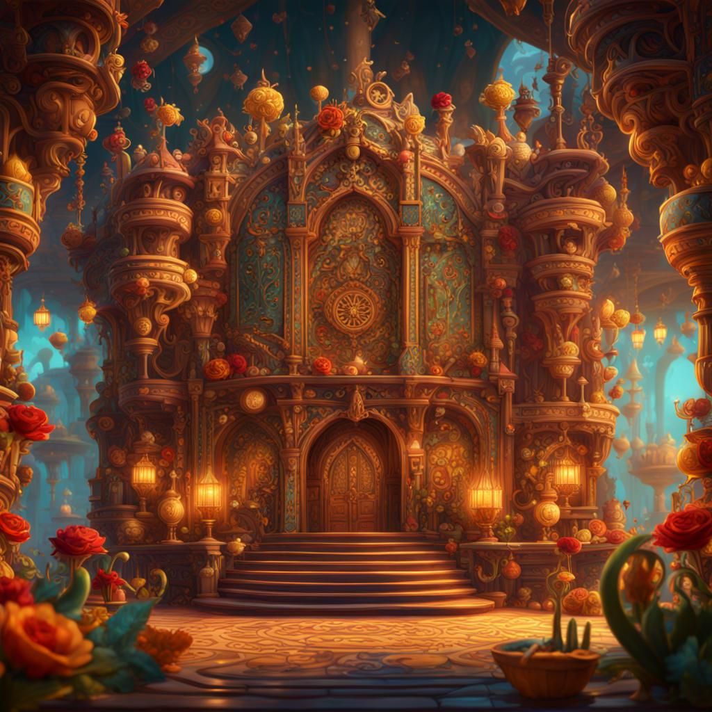Mystical Book of Life Cover Art in Detailed Matte Painting