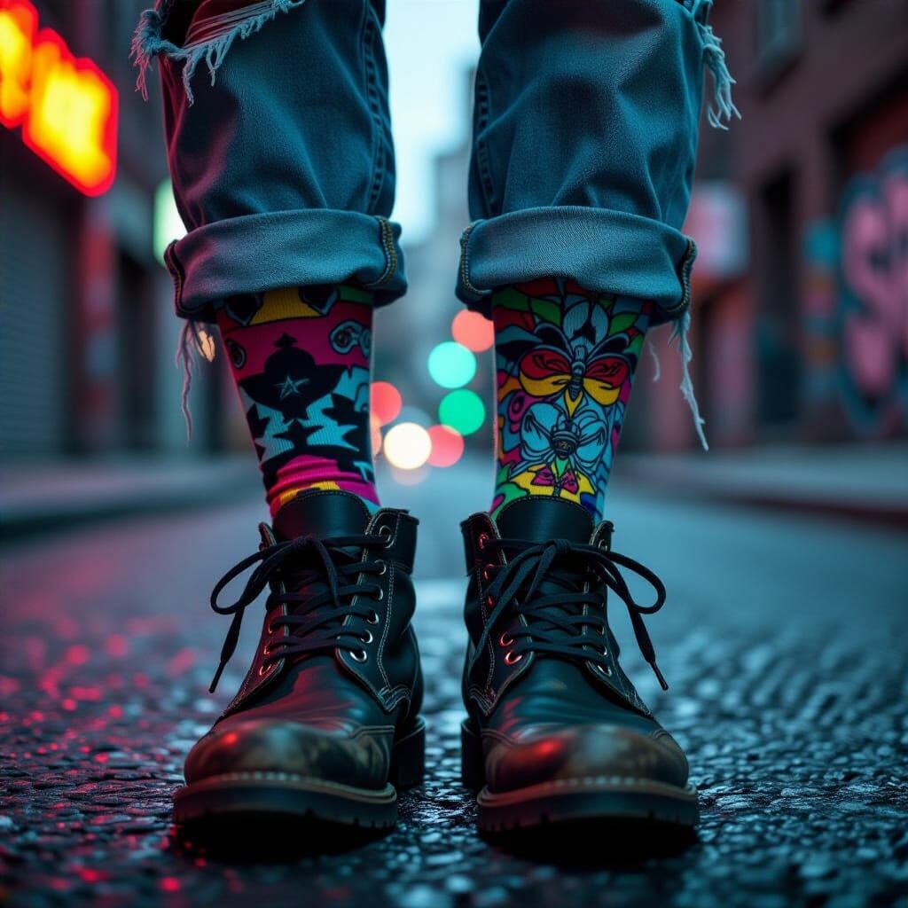 Tattoo Art Socks in Gritty Americana Style