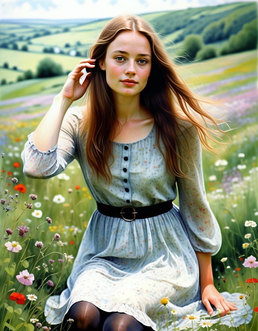 Ethereal Portrait of a German Beauty in an Irish Landscape