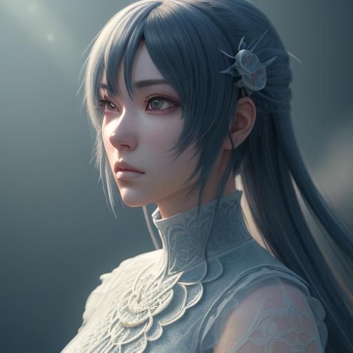 Anime Girl Fineline Art in 8k Resolution