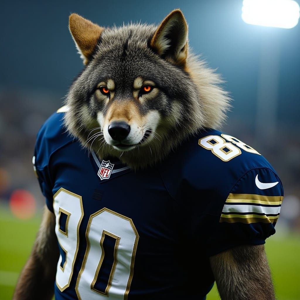 Werewolf Quarterback Transformation Under Stadium Lights
