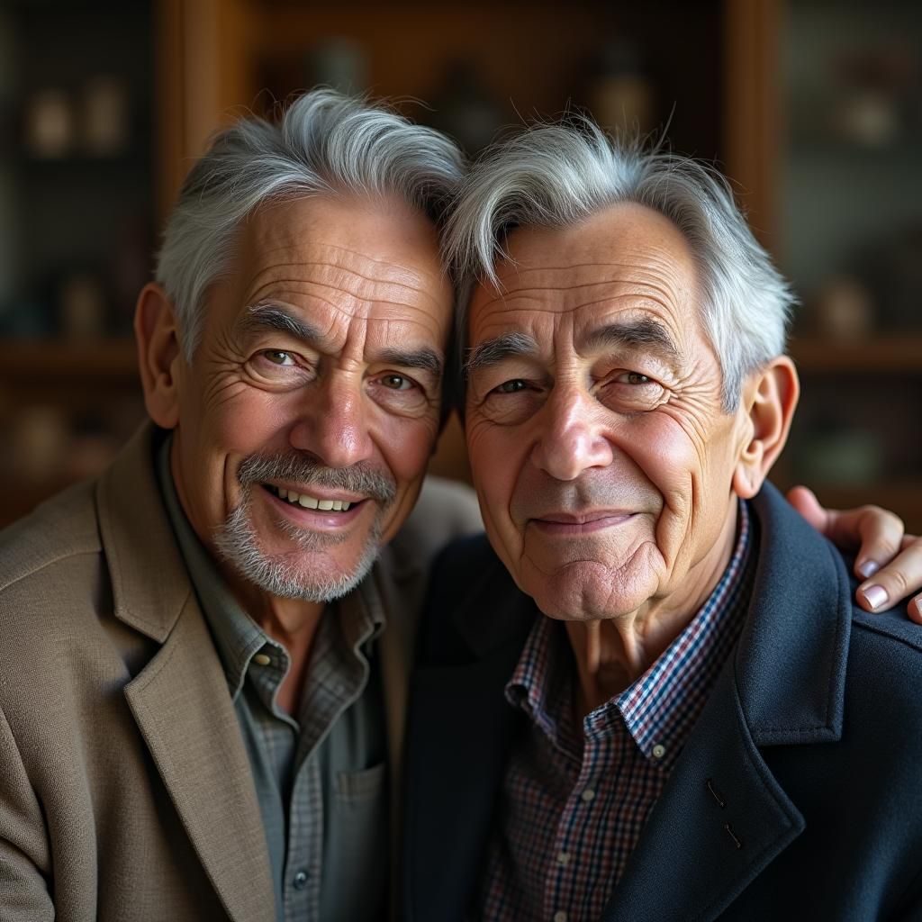 Touching Portrait of an Elderly Gay Couple