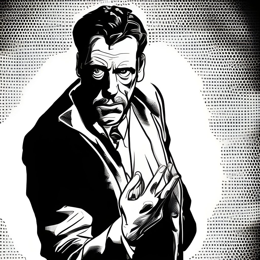 House MD Noir Comic Illustration