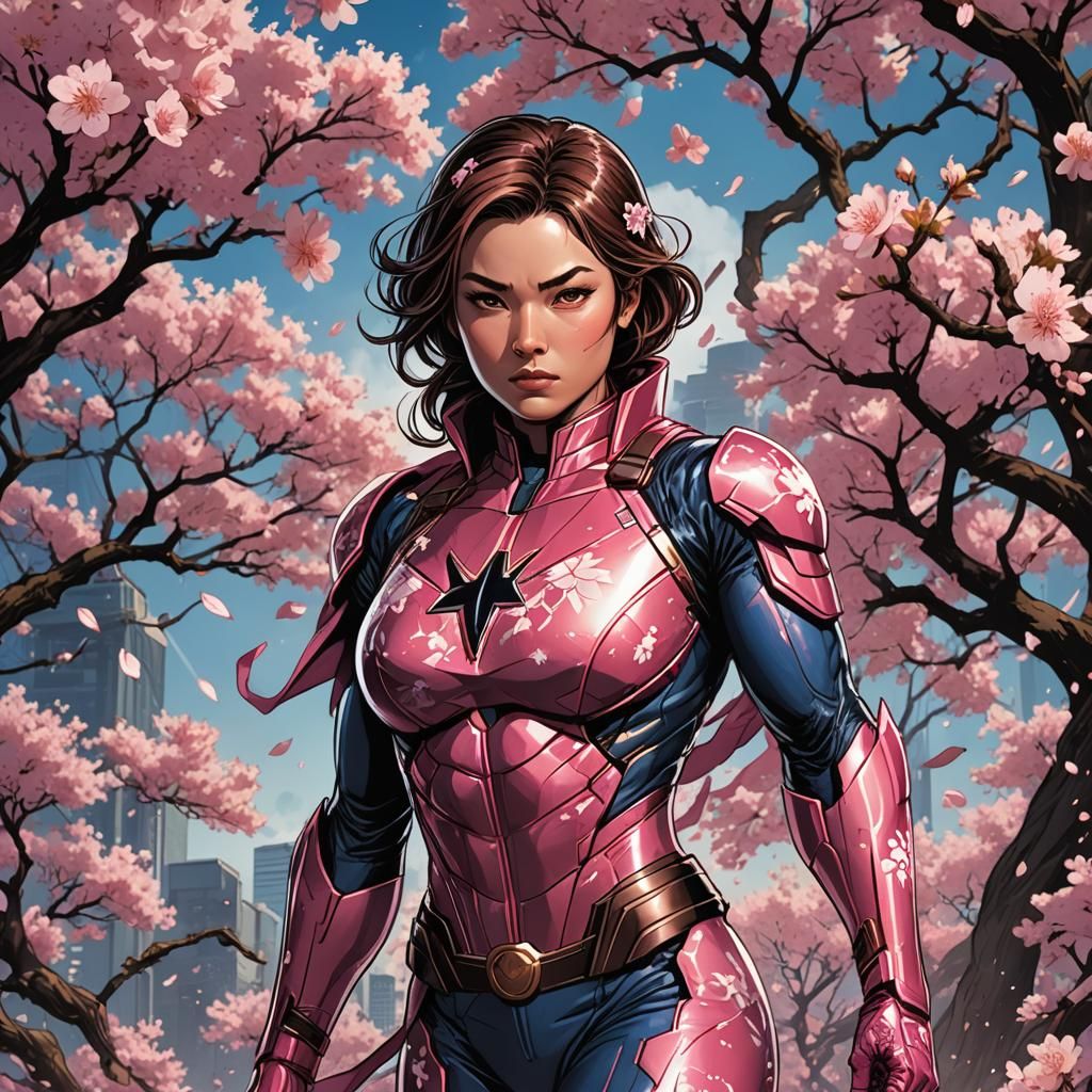 Sakura Superhero Comic Book Art